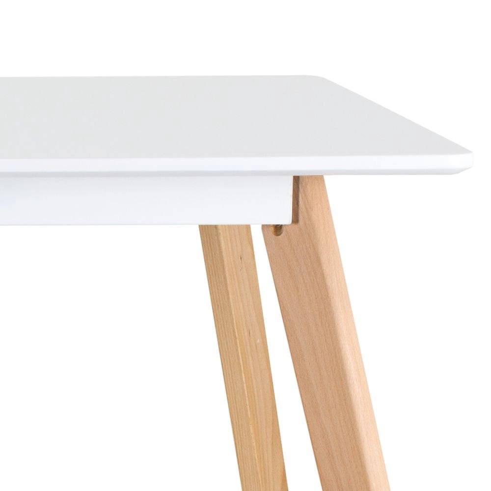 Mesa de jantar retangular 80 x 120 cm preto + 4 cadeiras estofadas Leda - branco Mesa de jantar retangular 80 x 120 cm preto + 4 cadeiras estofadas Leda - branco