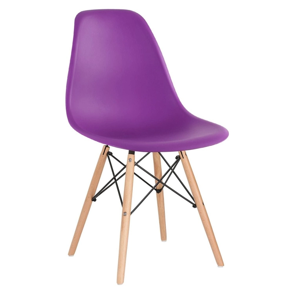 Mesa de Jantar Retangular Eames 60 x 120 cm + 2 Cadeiras Eiffel Dsw - Roxo Mesa de Jantar Retangular Eames 60 x 120 cm + 2 Cadeiras Eiffel Dsw - Roxo