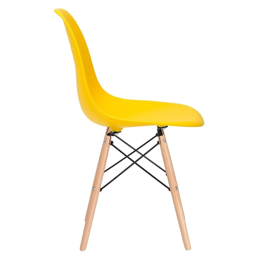 Mesa de jantar retangular Eames 60 x 120 cm preto + 2 cadeiras Eiffel Dsw Amarelo Mesa de jantar retangular Eames 60 x 120 cm preto + 2 cadeiras Eiffel Dsw Amarelo