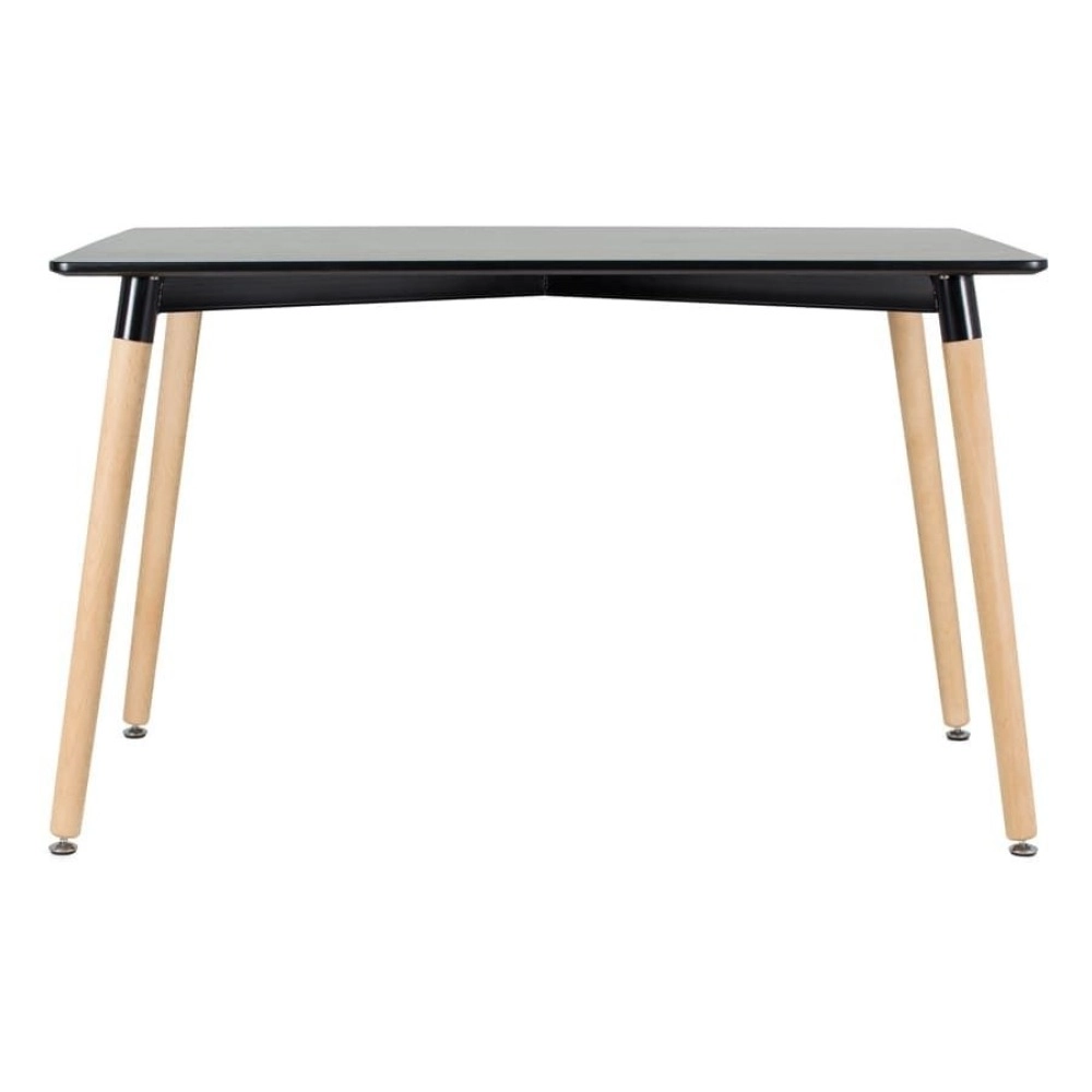 Mesa de jantar retangular Eames 60 x 120 cm preto + 2 cadeiras Eiffel DSW Rosa claro Mesa de jantar retangular Eames 60 x 120 cm preto + 2 cadeiras Eiffel DSW Rosa claro