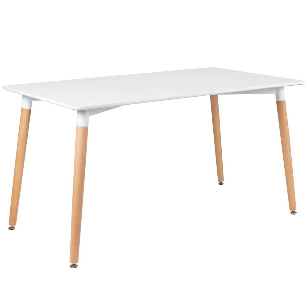 Mesa de jantar retangular Eames 80 x 140 cm branco + 4 cadeiras Eiffel Dsw - Nude Mesa de jantar retangular Eames 80 x 140 cm branco + 4 cadeiras Eiffel Dsw - Nude