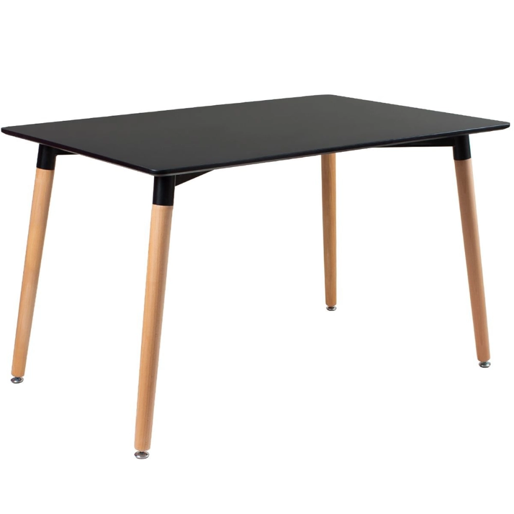 Mesa de jantar retangular Eames Eiffel com tampo de Mdf 80 x 120 cm - Preto Mesa de jantar retangular Eames Eiffel com tampo de Mdf 80 x 120 cm - Preto