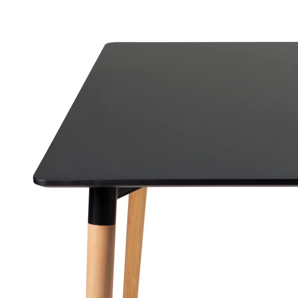 Mesa de jantar retangular Eames Eiffel com tampo de Mdf 80 x 120 cm - Preto Mesa de jantar retangular Eames Eiffel com tampo de Mdf 80 x 120 cm - Preto