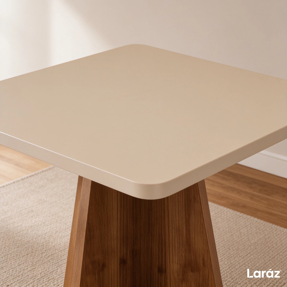 Mesa de jantar Siena Laráz Quadrada com tampo Off White 90x90 cm Mesa de jantar Siena Laráz Quadrada com tampo Off White 90x90 cm