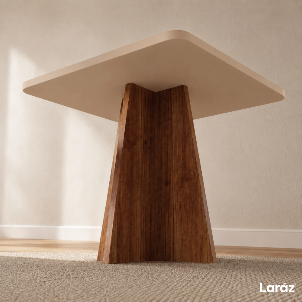 Mesa de jantar Siena Laráz Quadrada com tampo Off White 90x90 cm Mesa de jantar Siena Laráz Quadrada com tampo Off White 90x90 cm