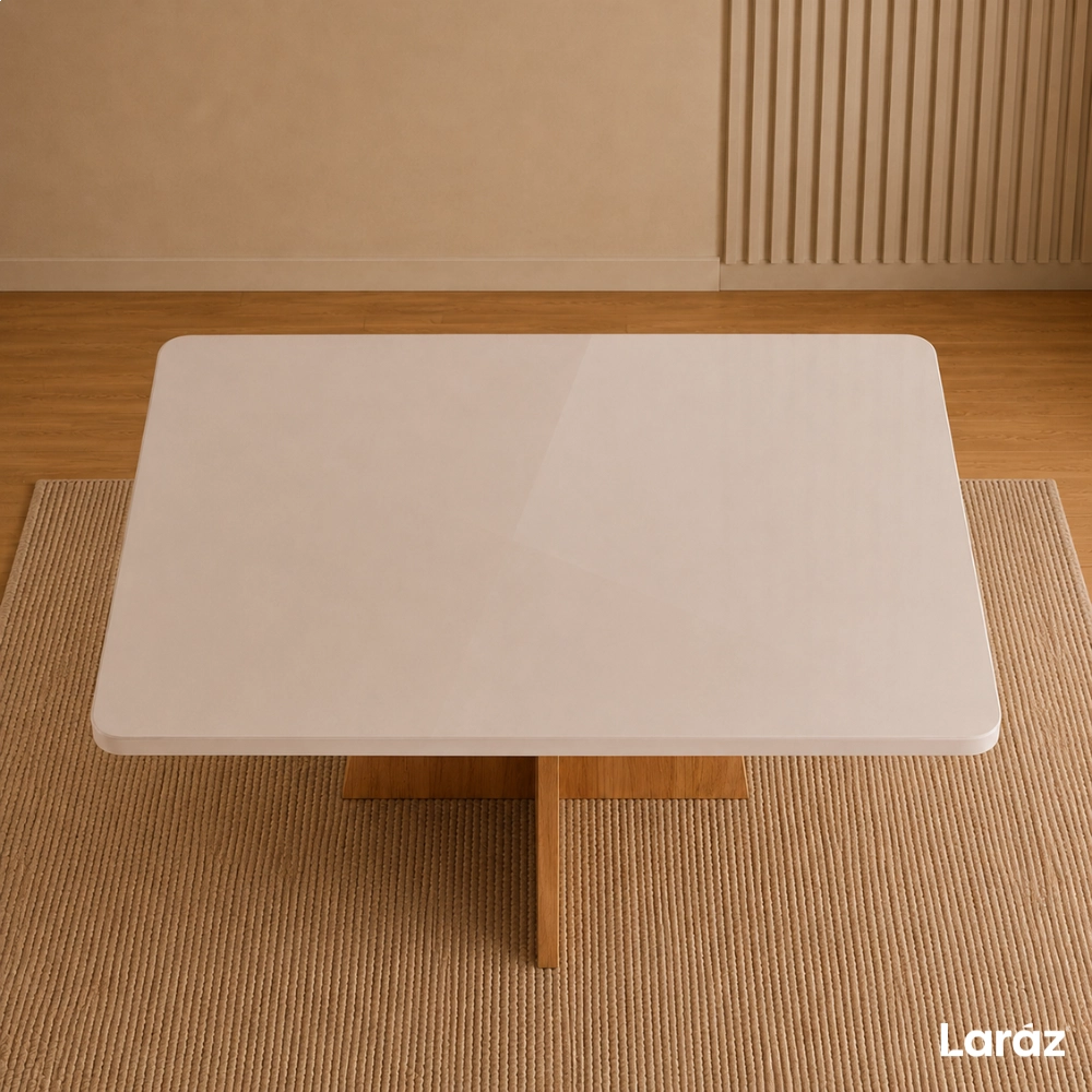 Mesa de jantar Siena Laráz Retangular com tampo Off White 120x80 cm Mesa de jantar Siena Laráz Retangular com tampo Off White 120x80 cm
