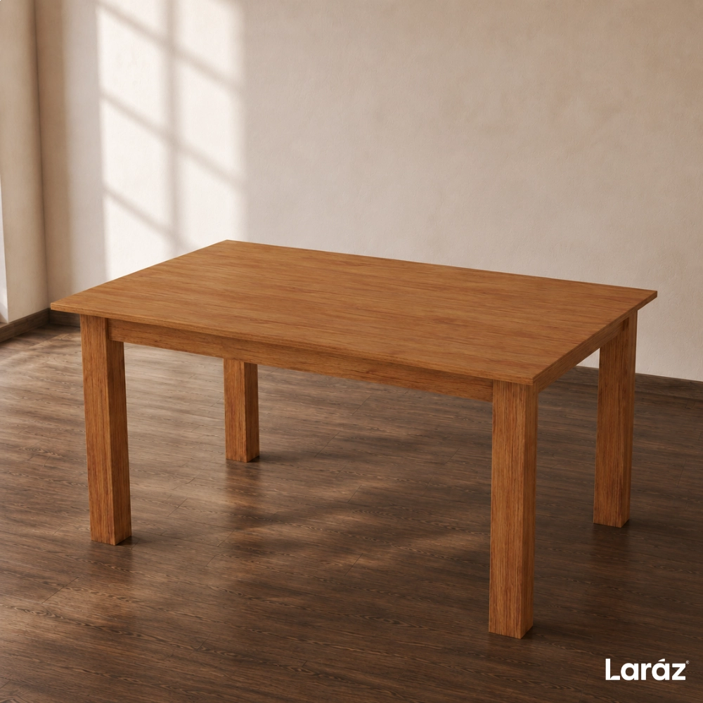 Mesa de Jantar Valência Laráz Retangular com tampo em Madeira 135x75 cm