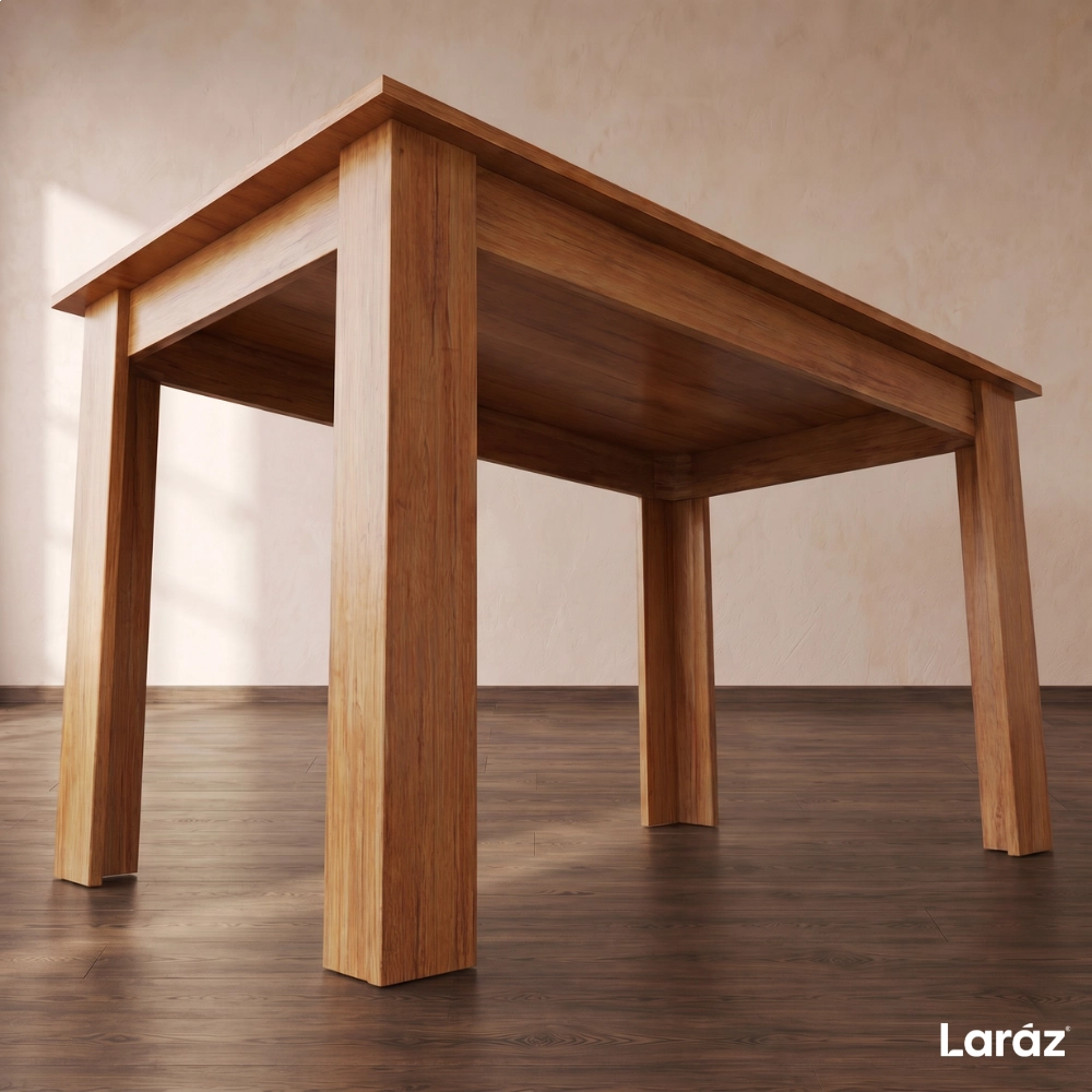 Mesa de Jantar Valência Laráz Retangular com tampo em Madeira 135x75 cm