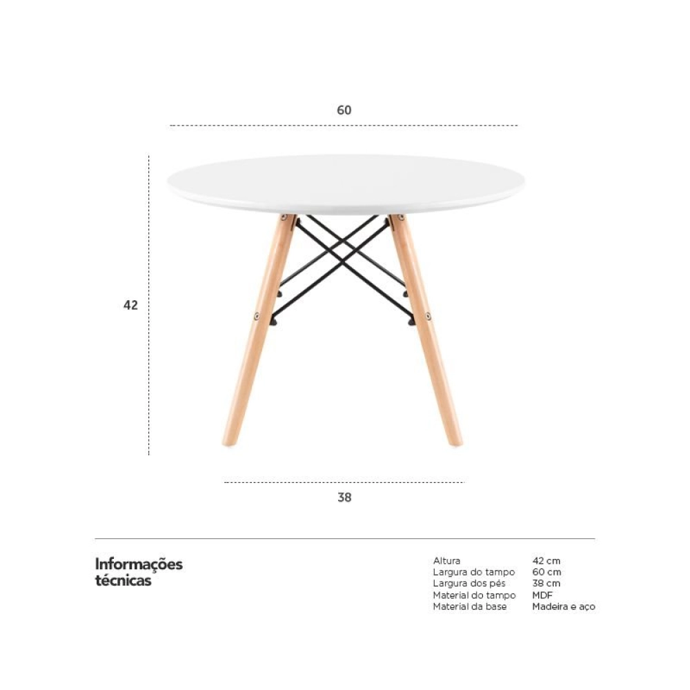 Mesa Eames Infantil Junior - Branco Mesa Eames Infantil Junior - Branco