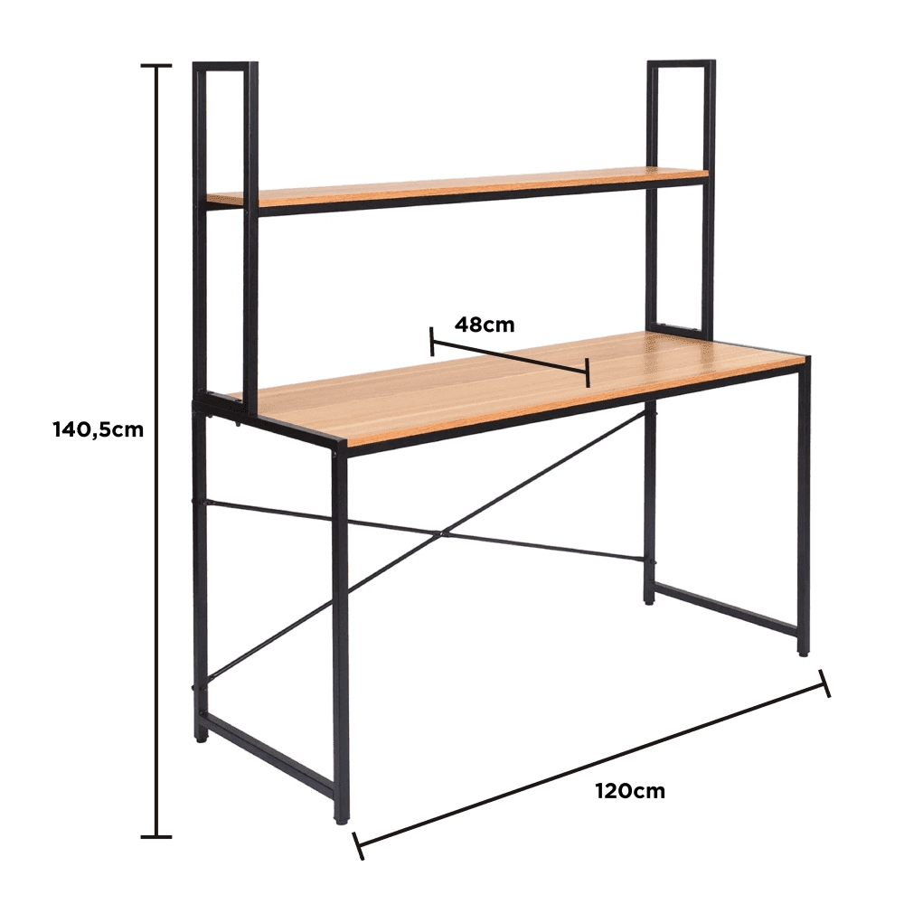 Mesa Escrivaninha de Escritório com Apoio Aéreo Talling - Preto Mesa Escrivaninha de Escritório com Apoio Aéreo Talling - Preto
