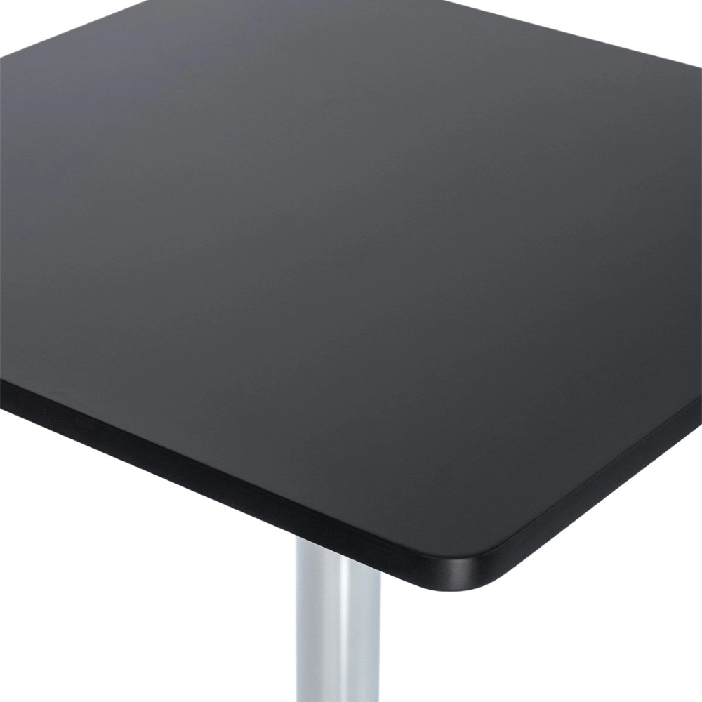 Mesa Quadrada Alta Apollo com tampo de madeira e ajustável para bares e restaurantes - Preto