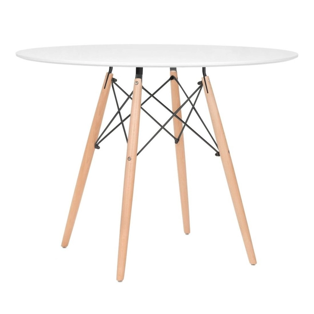 Mesa redonda Eames 100 cm branco + 2 cadeiras Eiffel Dsw - Branco Mesa redonda Eames 100 cm branco + 2 cadeiras Eiffel Dsw - Branco
