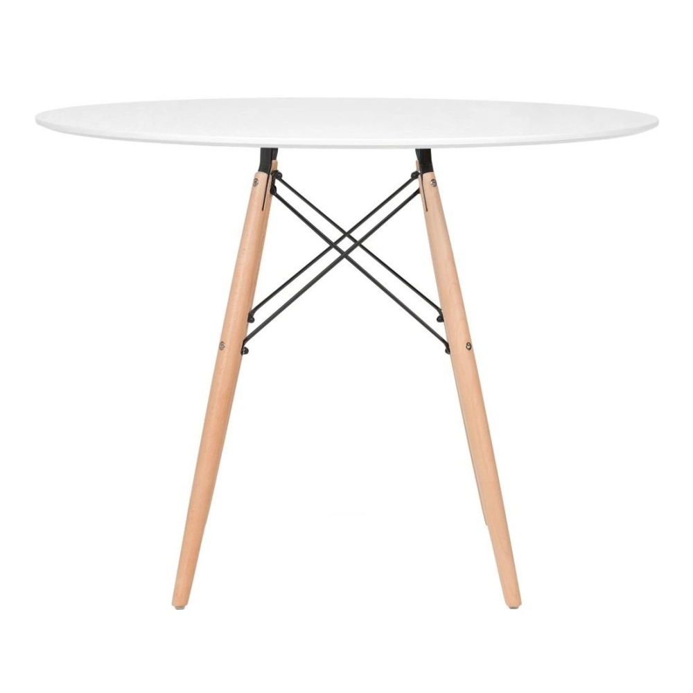 Mesa redonda Eames 100 cm branco + 2 cadeiras Eiffel Dsw - Branco Mesa redonda Eames 100 cm branco + 2 cadeiras Eiffel Dsw - Branco