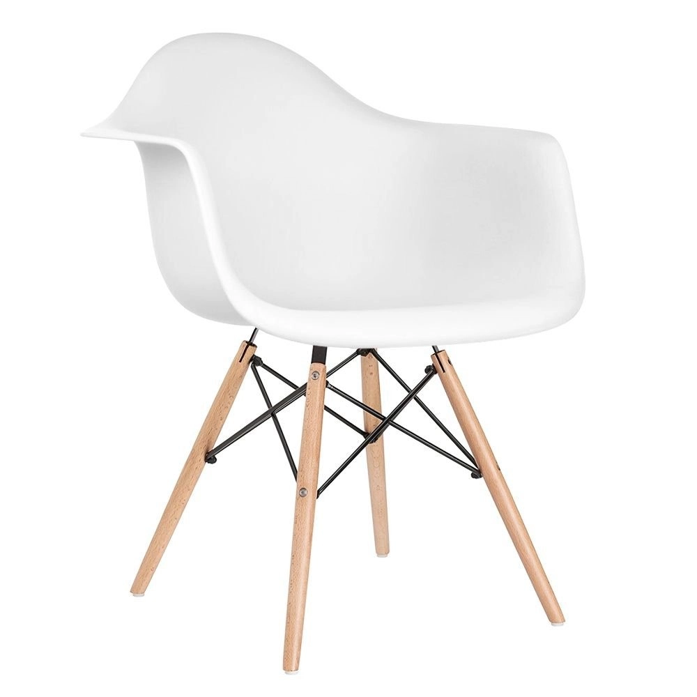 Mesa redonda Eames 100 cm branco + 3 cadeiras Eiffel DAW - Branco Mesa redonda Eames 100 cm branco + 3 cadeiras Eiffel DAW - Branco