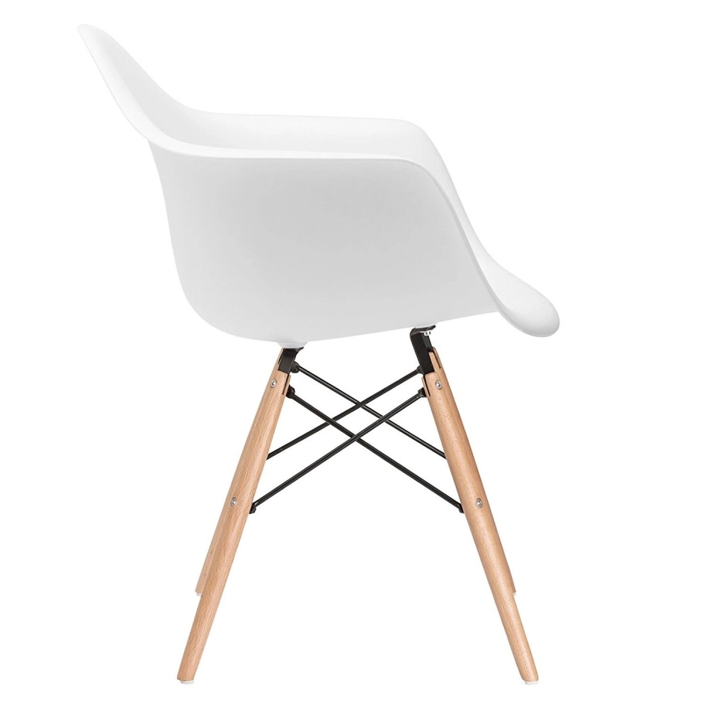 Mesa redonda Eames 100 cm branco + 3 cadeiras Eiffel DAW - Branco Mesa redonda Eames 100 cm branco + 3 cadeiras Eiffel DAW - Branco
