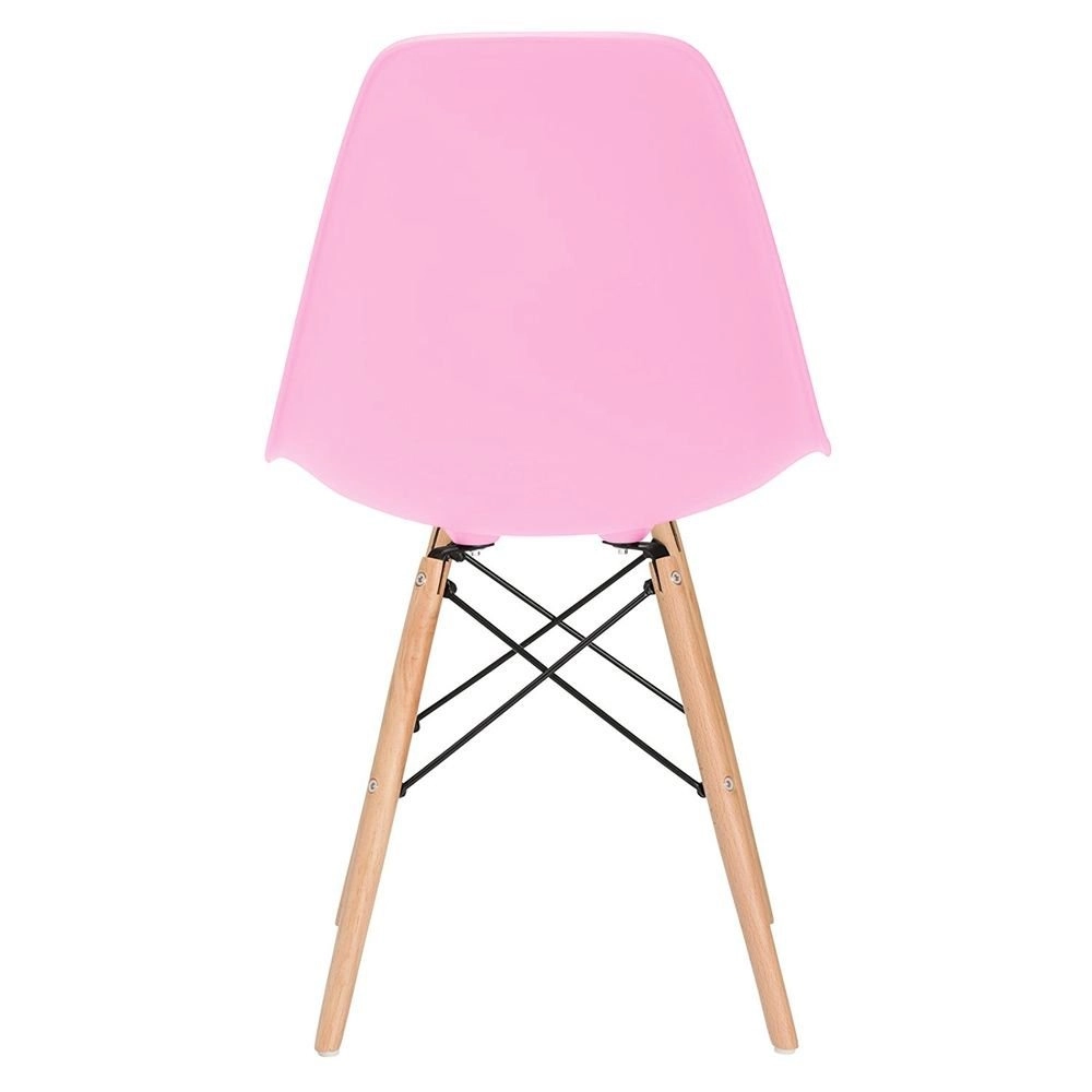 Mesa redonda Eames 100 cm branco + 4 cadeiras Eiffel DSW - Rosa Claro Mesa redonda Eames 100 cm branco + 4 cadeiras Eiffel DSW - Rosa Claro