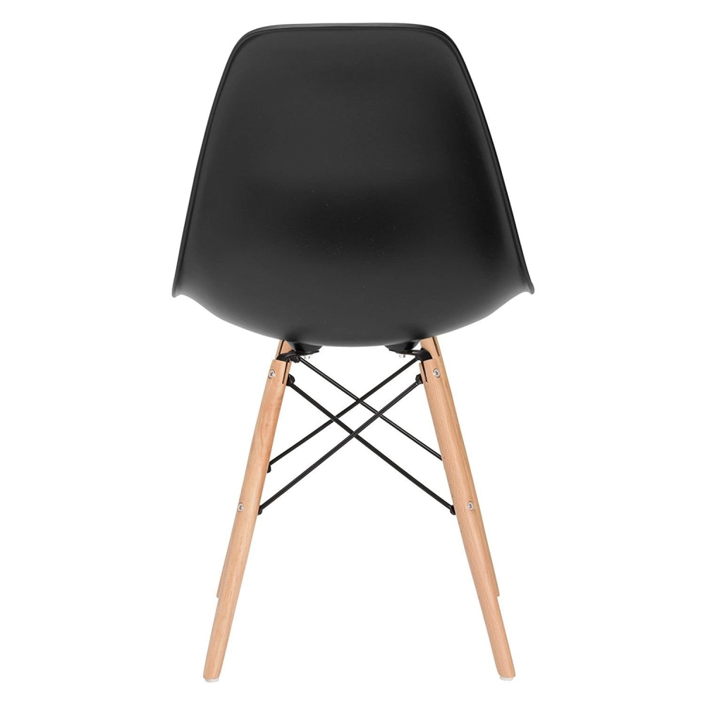 Mesa redonda Eames 100 cm preto + 6 cadeiras Eiffel DSW - Preto Mesa redonda Eames 100 cm preto + 6 cadeiras Eiffel DSW - Preto