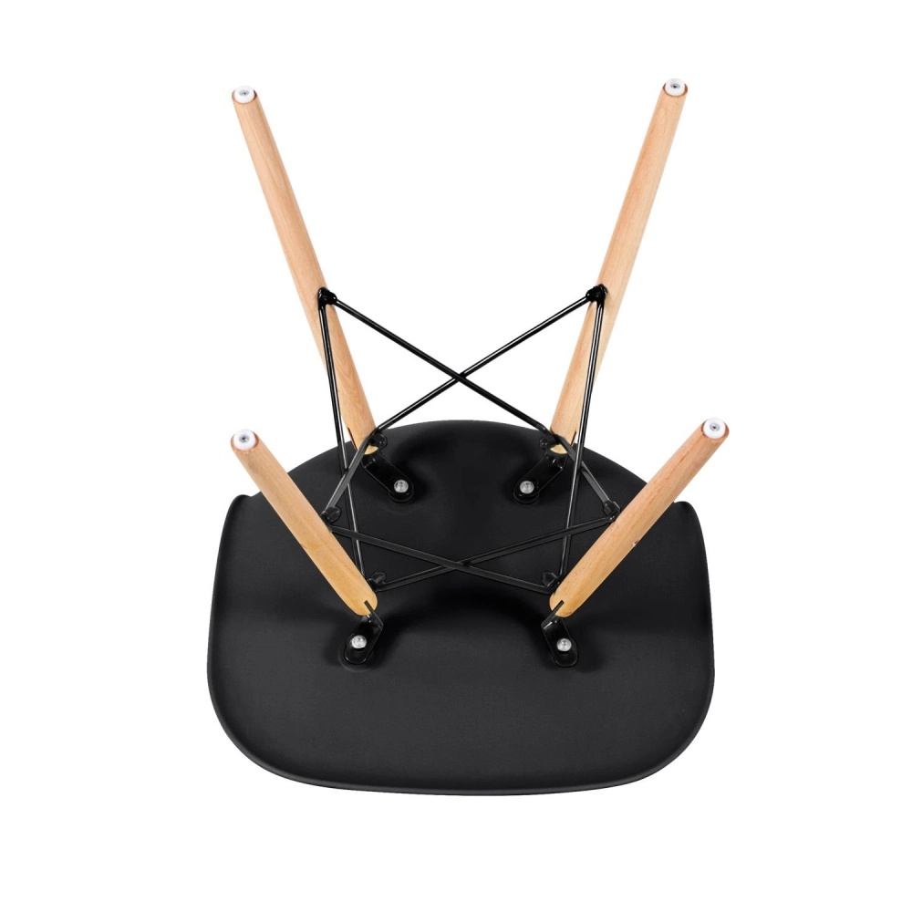 Mesa redonda Eames 100 cm preto + 6 cadeiras Eiffel DSW - Preto Mesa redonda Eames 100 cm preto + 6 cadeiras Eiffel DSW - Preto