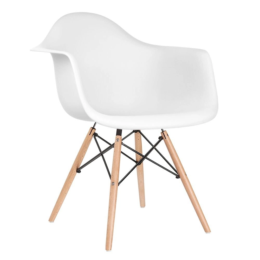Mesa redonda Eames 120 cm + 4 cadeiras Eames DAW - Branco Mesa redonda Eames 120 cm + 4 cadeiras Eames DAW - Branco