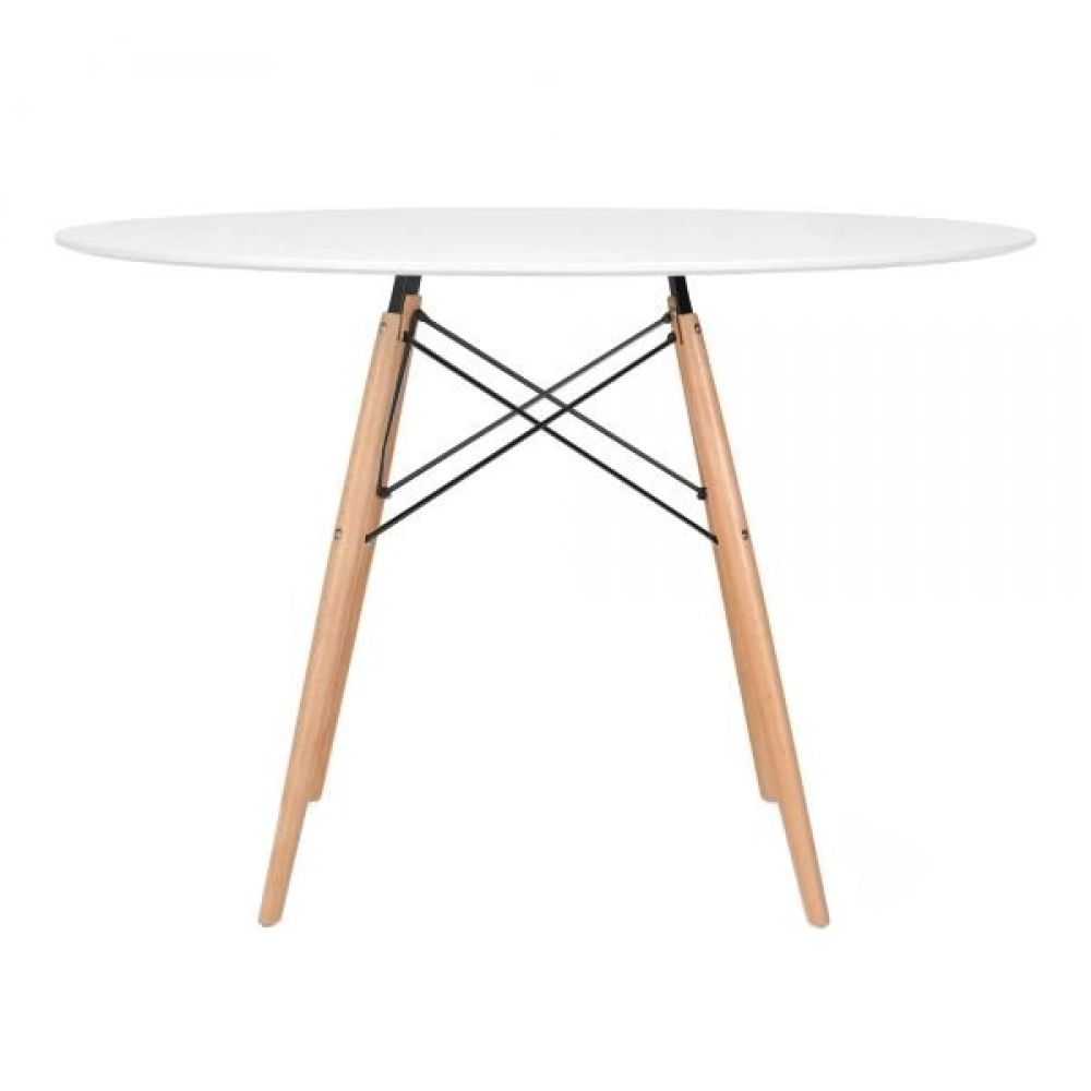 Mesa redonda Eames 120 cm + 4 cadeiras Eames DSW - Branco Mesa redonda Eames 120 cm + 4 cadeiras Eames DSW - Branco