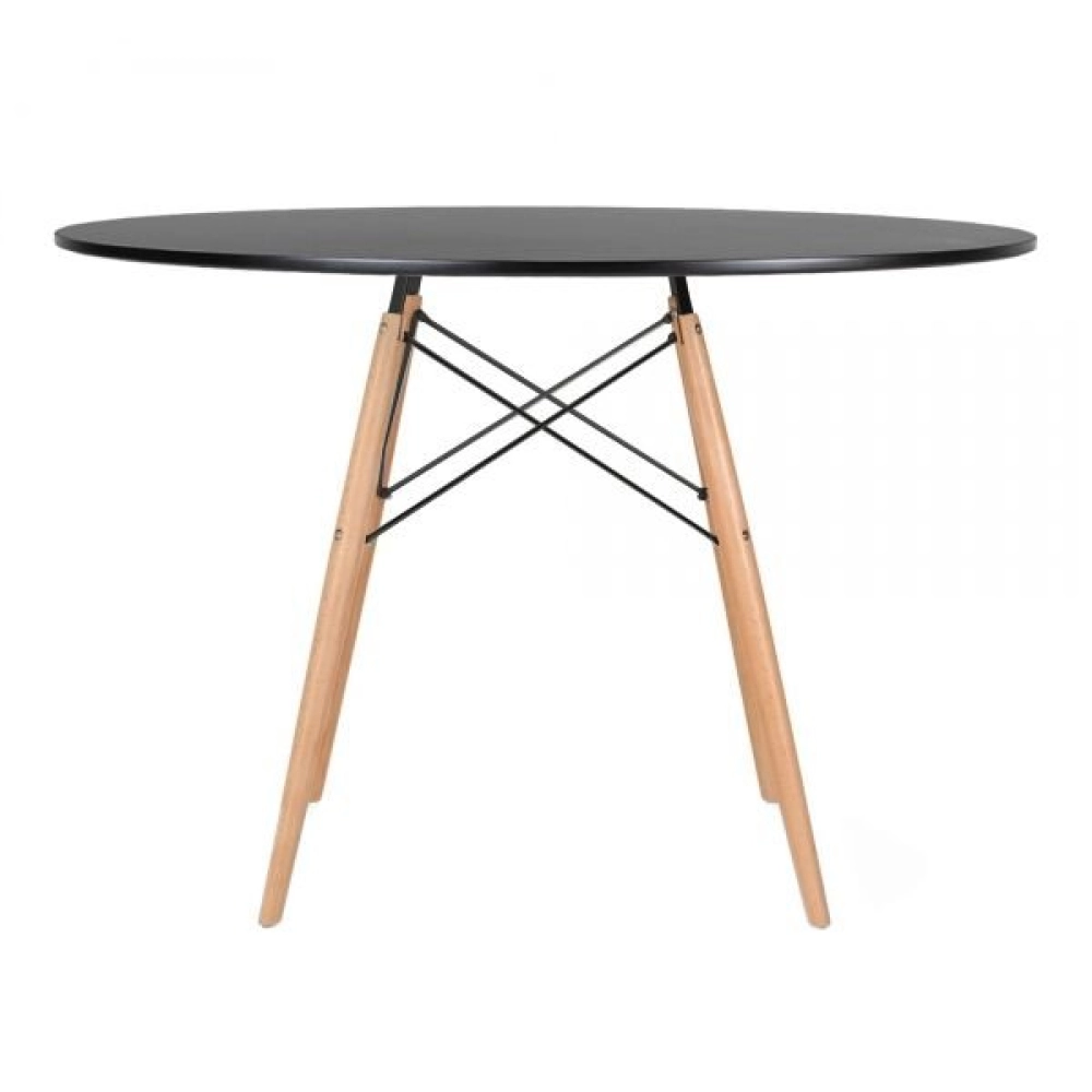Mesa redonda Eames 120 cm + 5 cadeiras Eames DSW - Preto Mesa redonda Eames 120 cm + 5 cadeiras Eames DSW - Preto