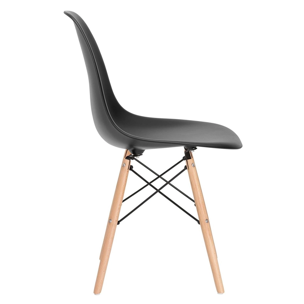 Mesa redonda Eames 120 cm + 5 cadeiras Eames DSW - Preto Mesa redonda Eames 120 cm + 5 cadeiras Eames DSW - Preto