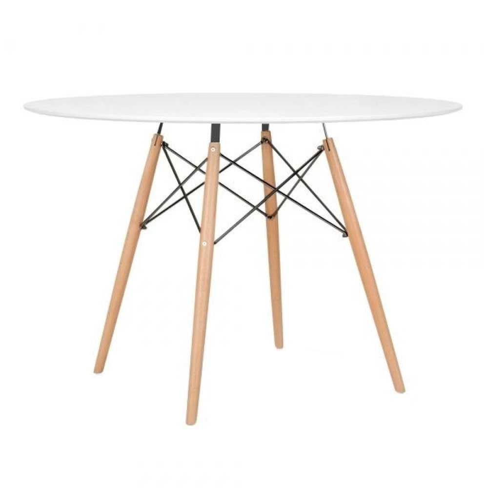 Mesa Redonda Eames 120 cm Branco + 6 Cadeiras Eames DSW - Branco Mesa Redonda Eames 120 cm Branco + 6 Cadeiras Eames DSW - Branco