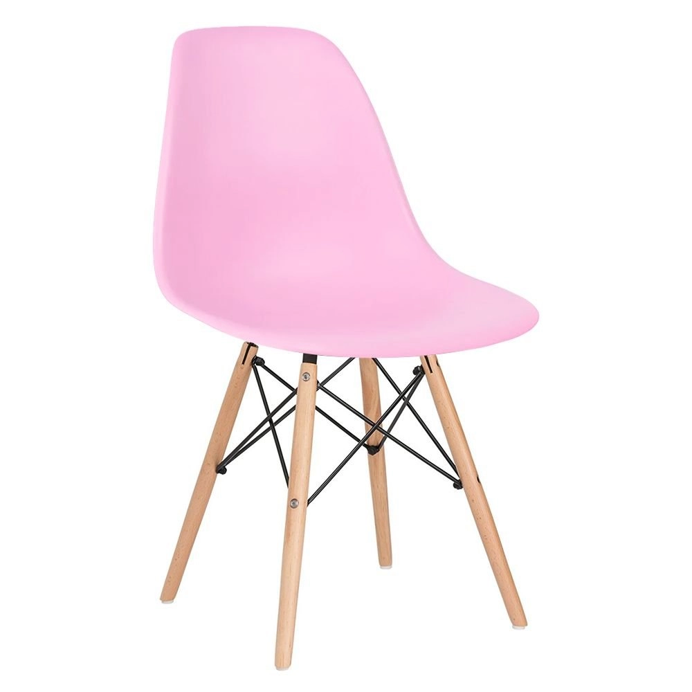 Mesa redonda Eames 70 cm + 4 cadeiras Eiffel DSW - Rosa Mesa redonda Eames 70 cm + 4 cadeiras Eiffel DSW - Rosa