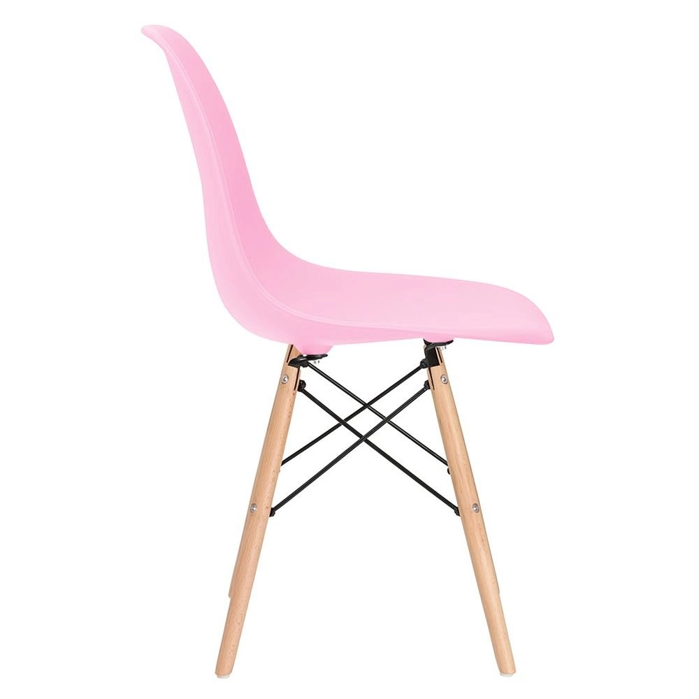 Mesa redonda Eames 70 cm + 4 cadeiras Eiffel DSW - Rosa Mesa redonda Eames 70 cm + 4 cadeiras Eiffel DSW - Rosa