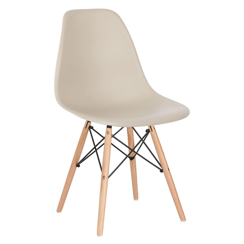 Mesa redonda Eames 80 cm + 3 cadeiras Eames Eiffel DSW - Nude Mesa redonda Eames 80 cm + 3 cadeiras Eames Eiffel DSW - Nude