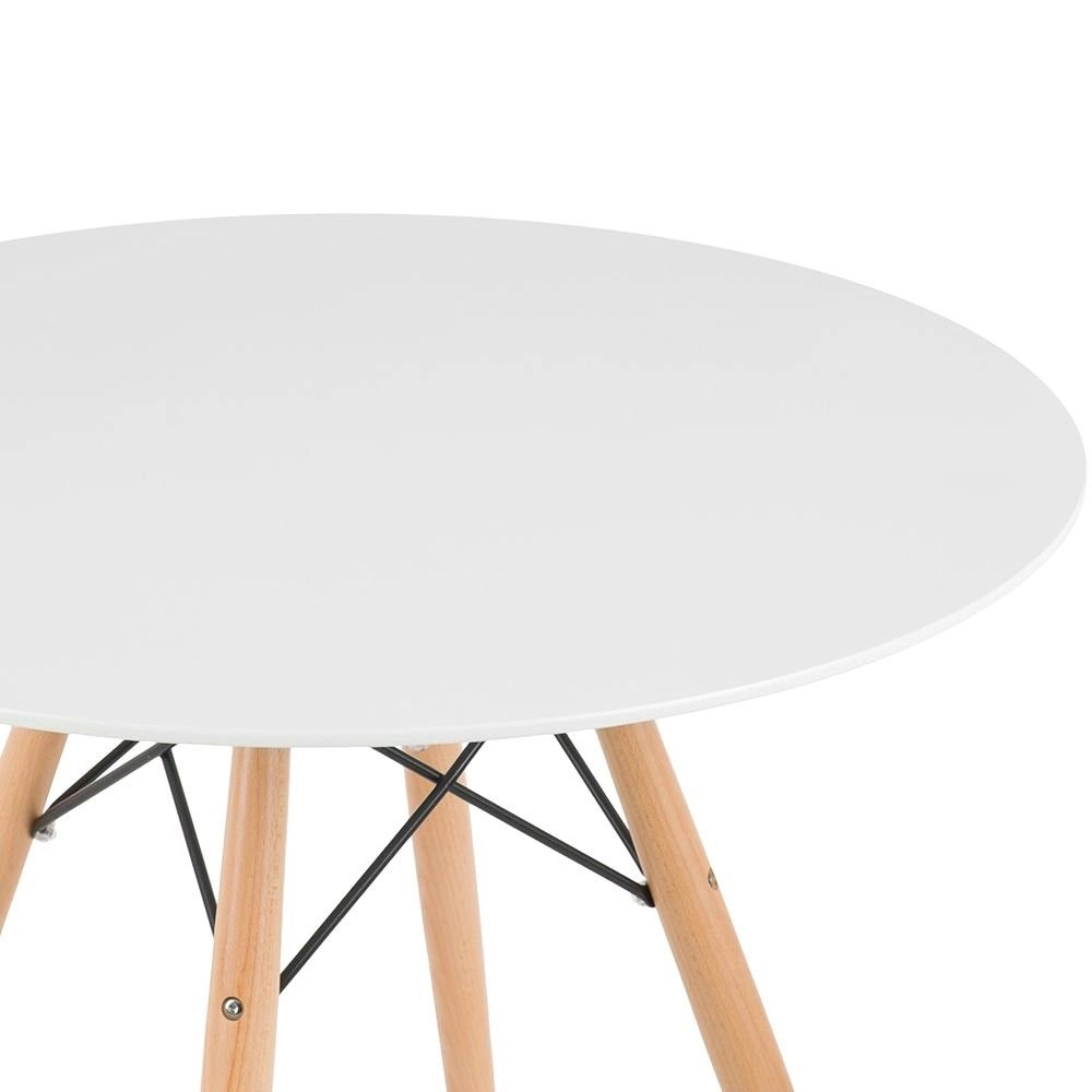 Mesa redonda Eames 80 cm + 4 cadeiras Eames Eiffel DSW - Amarelo Mesa redonda Eames 80 cm + 4 cadeiras Eames Eiffel DSW - Amarelo