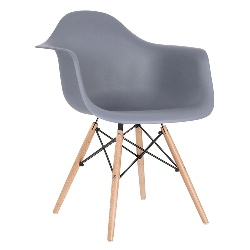 Mesa redonda Eames 90 cm + 4 cadeiras Eiffel DAW - Cinza Escuro Mesa redonda Eames 90 cm + 4 cadeiras Eiffel DAW - Cinza Escuro