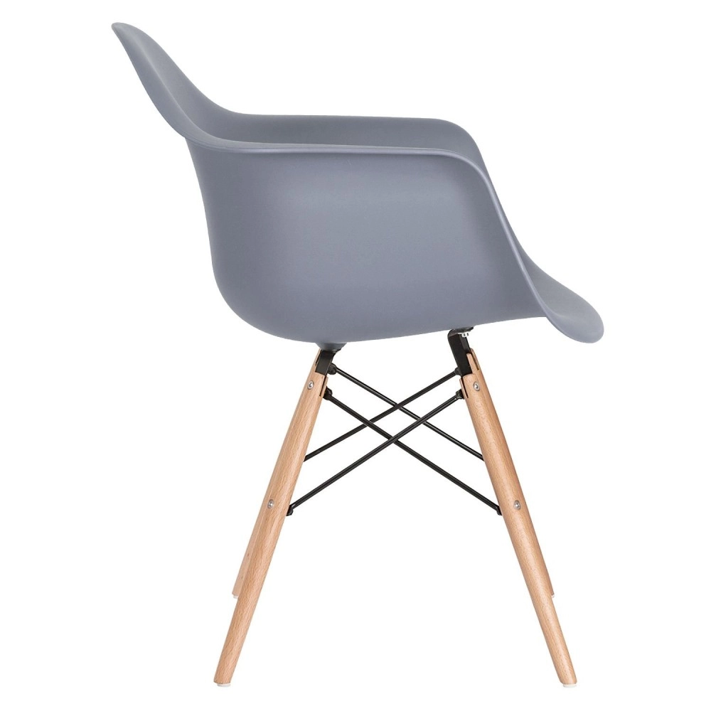 Mesa redonda Eames 90 cm + 4 cadeiras Eiffel DAW - Cinza Escuro Mesa redonda Eames 90 cm + 4 cadeiras Eiffel DAW - Cinza Escuro
