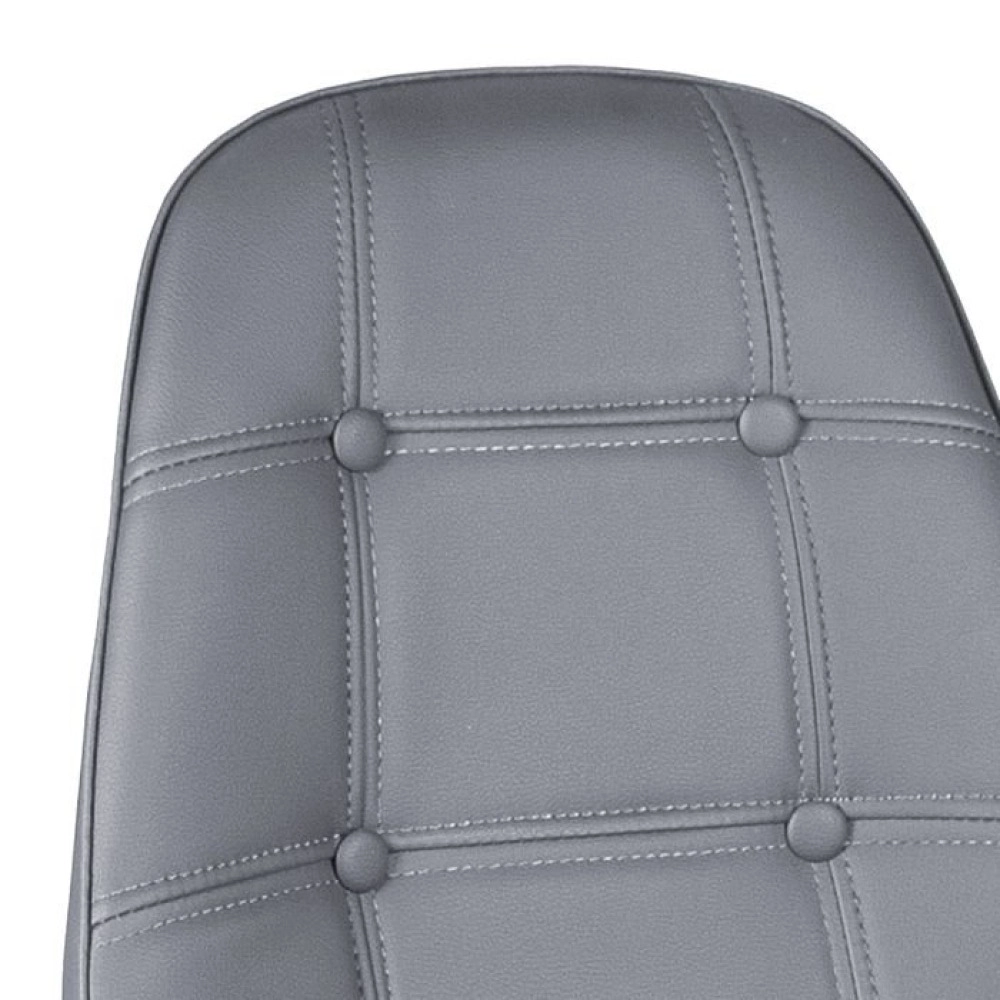 Mesa redonda Eames com tampo de vidro 100 cm + 4 cadeiras Eiffel Botonê - Cinza Escuro Mesa redonda Eames com tampo de vidro 100 cm + 4 cadeiras Eiffel Botonê - Cinza Escuro