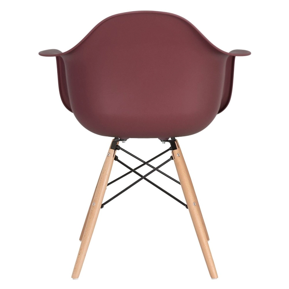 Mesa redonda Eames com tampo de vidro 120 cm + 4 cadeiras Eiffel DAW - Marrom Mesa redonda Eames com tampo de vidro 120 cm + 4 cadeiras Eiffel DAW - Marrom