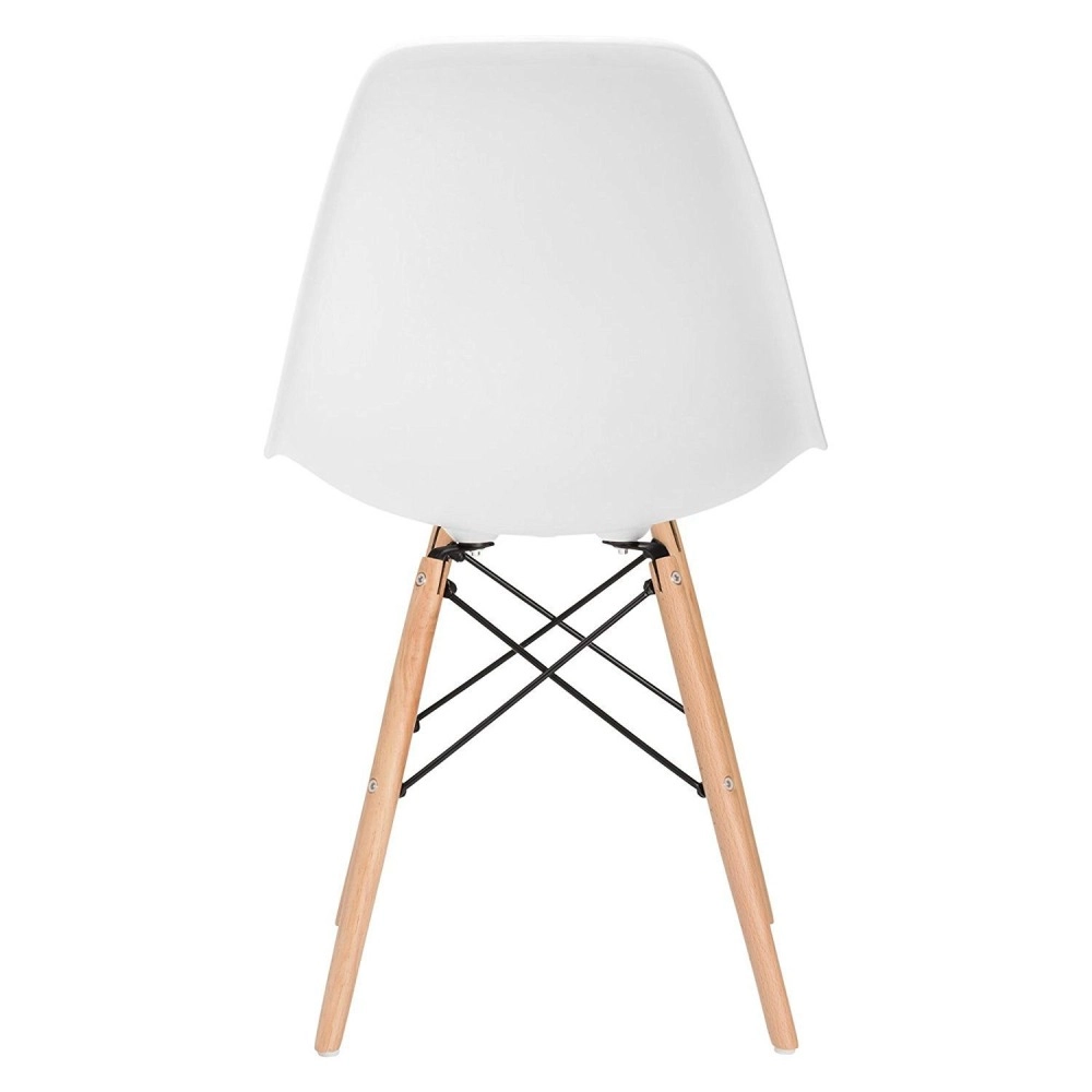 Mesa redonda Eames com tampo de vidro 70 cm + 3 cadeiras Eiffel DSW - Branco Mesa redonda Eames com tampo de vidro 70 cm + 3 cadeiras Eiffel DSW - Branco