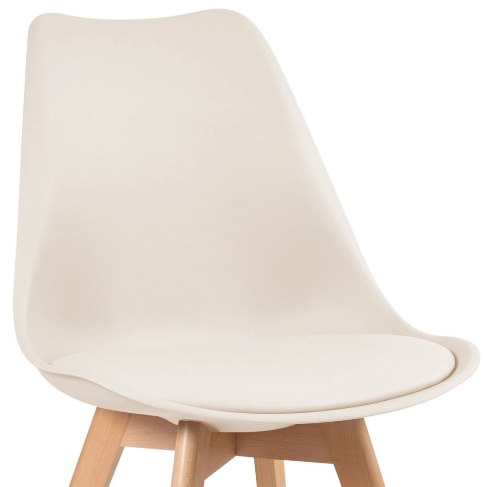 Mesa redonda Leda 70 cm branco + 2 cadeiras estofadas Leda Creme Mesa redonda Leda 70 cm branco + 2 cadeiras estofadas Leda Creme