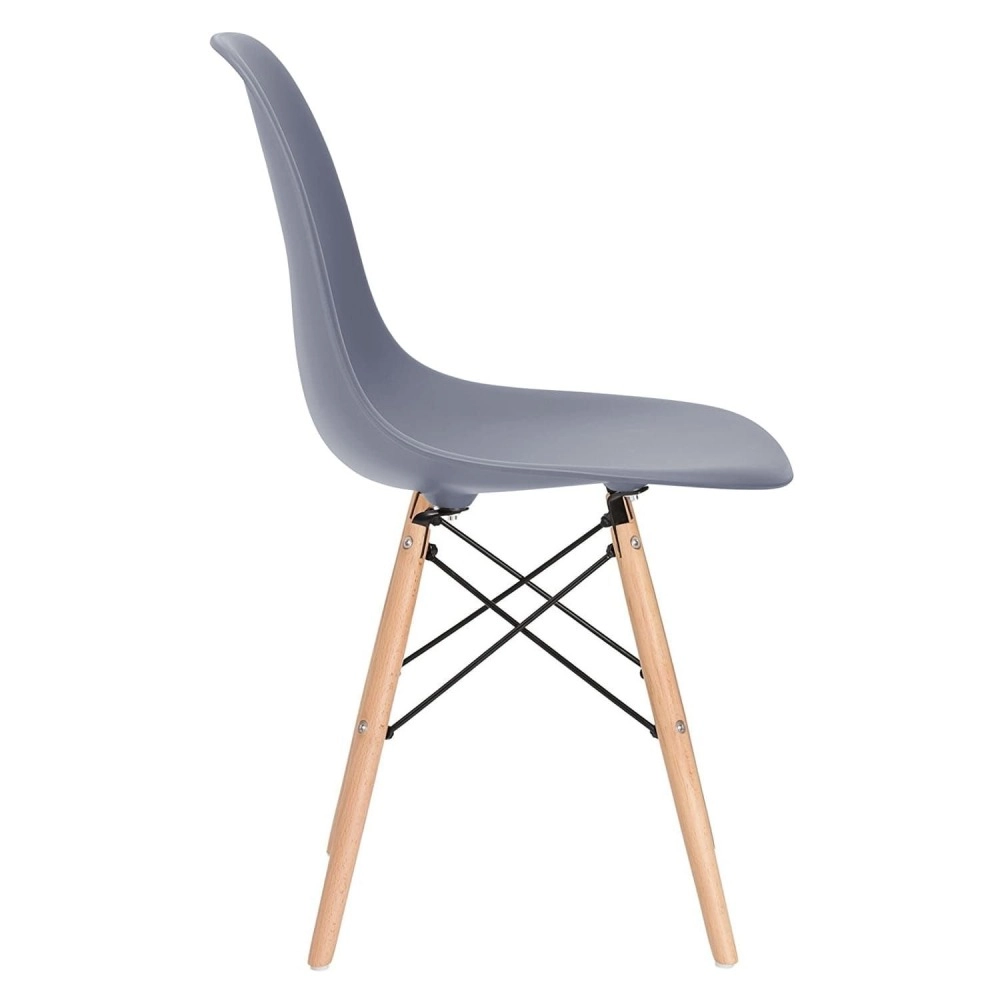 Mesa retangular Eames 60 x 120 cm Branco + 2 cadeiras Eiffel DSW - Cinza Escuro Mesa retangular Eames 60 x 120 cm Branco + 2 cadeiras Eiffel DSW - Cinza Escuro