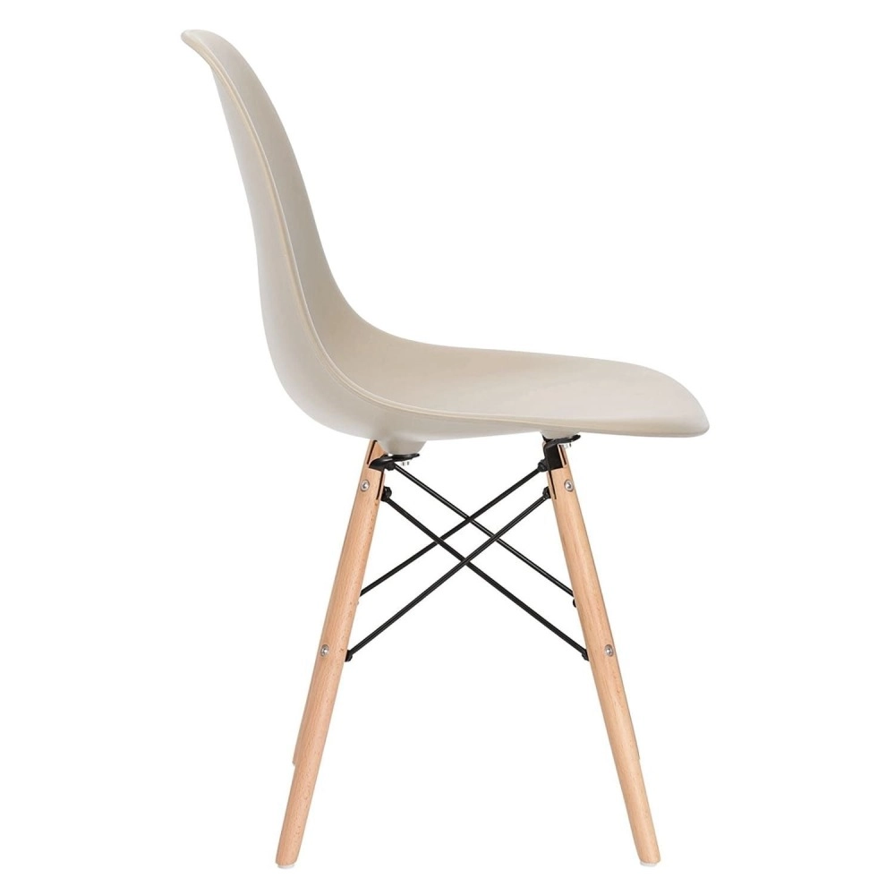 Mesa retangular Eames 60 x 120 cm Branco + 2 cadeiras Eiffel DSW - Nude Mesa retangular Eames 60 x 120 cm Branco + 2 cadeiras Eiffel DSW - Nude