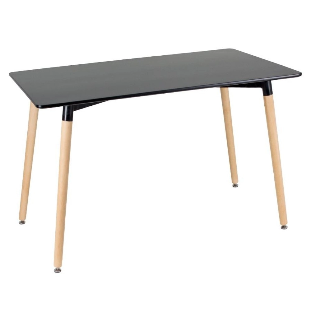 Mesa retangular Eames 60 x 120 cm preto + 4 cadeiras Eiffel DSW - Nude Mesa retangular Eames 60 x 120 cm preto + 4 cadeiras Eiffel DSW - Nude