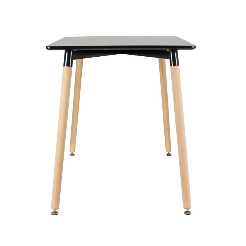 Mesa retangular Eames 60 x 120 cm preto + 4 cadeiras Eiffel DSW - Nude Mesa retangular Eames 60 x 120 cm preto + 4 cadeiras Eiffel DSW - Nude