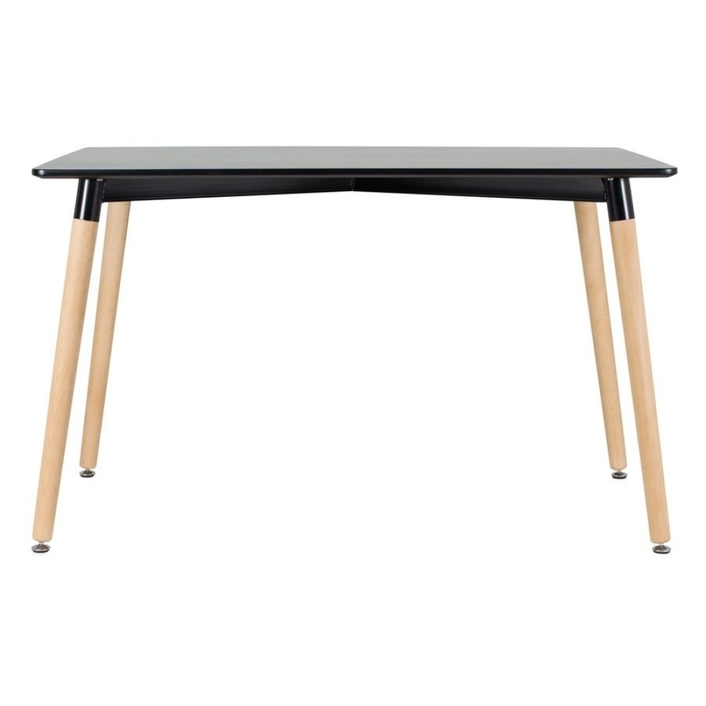 Mesa retangular Eames 60 x 120 cm preto + 4 cadeiras Eiffel DSW - Nude Mesa retangular Eames 60 x 120 cm preto + 4 cadeiras Eiffel DSW - Nude