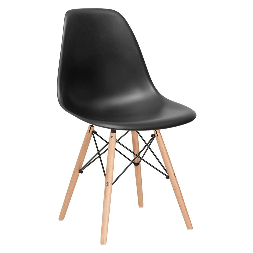 Mesa retangular Eames 60 x 120 cm preto + 4 cadeiras Eiffel DSW - Preto Mesa retangular Eames 60 x 120 cm preto + 4 cadeiras Eiffel DSW - Preto