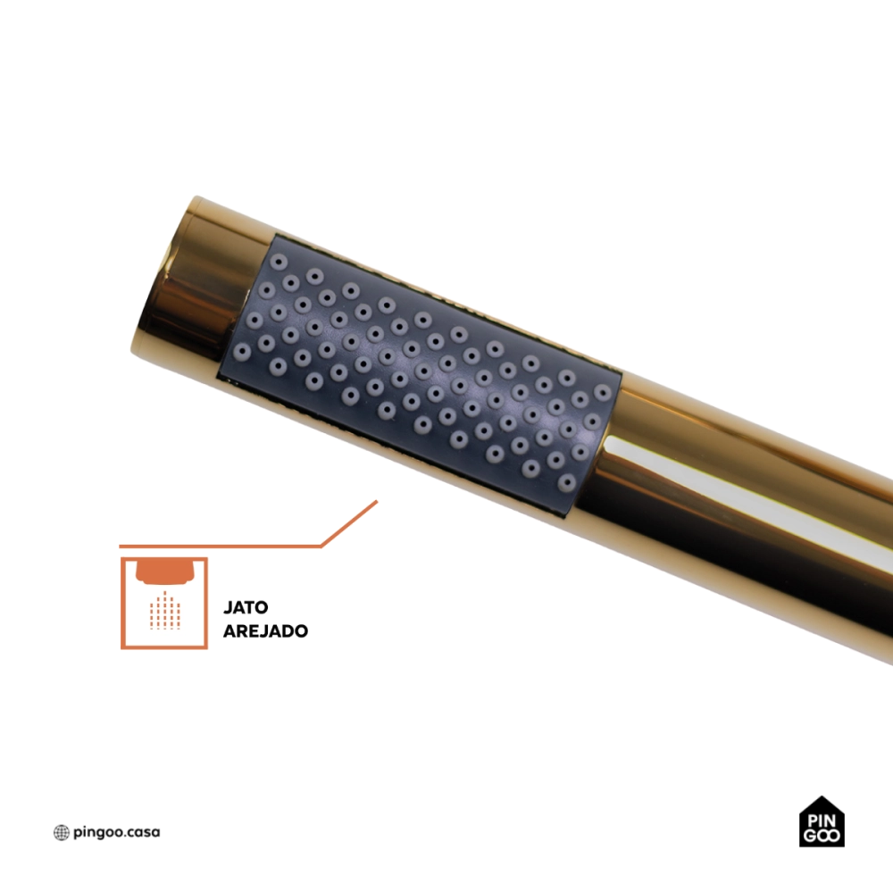 Misturador Monocomando de Piso para Banheira Uraim Dourado Cromado