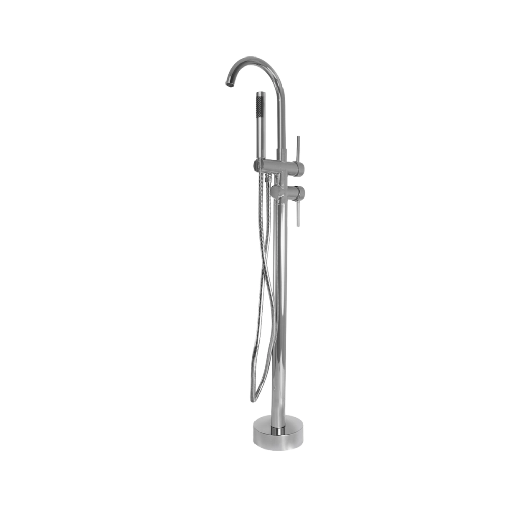 Misturador Monocomando de Piso para Banheira Uraim Prata