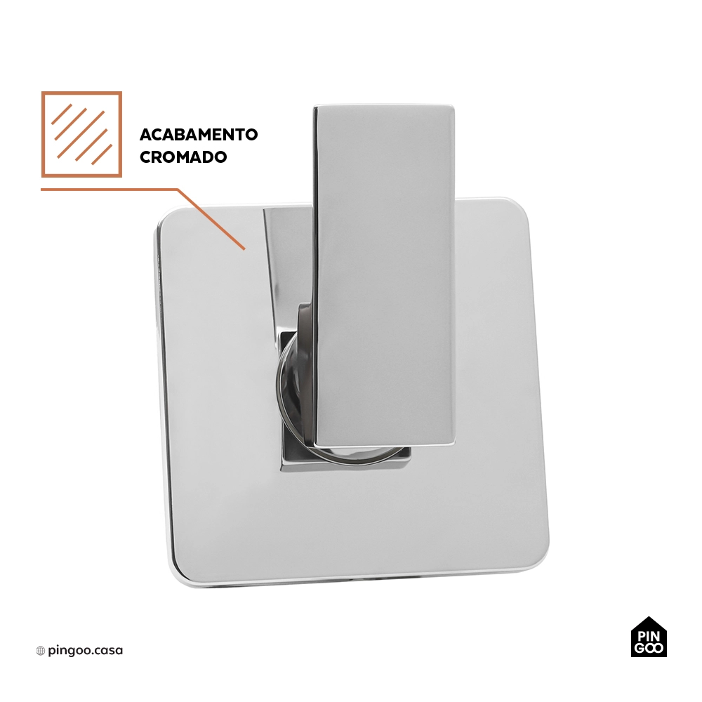Acabamento de Misturador Monocomando para Chuveiro Quadrado Purangi Pingoo.casa - Prata