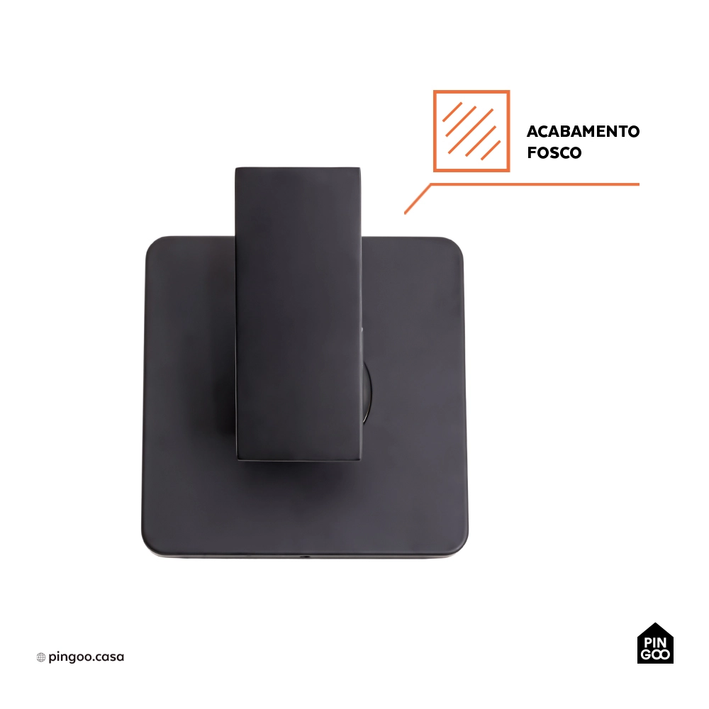 Misturador Monocomando para Chuveiro Quadrado Purangi - Preto