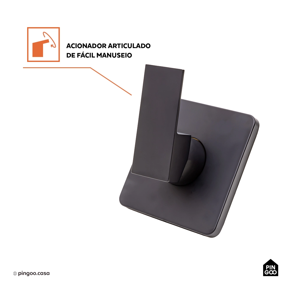 Misturador Monocomando para Chuveiro Quadrado Purangi - Preto