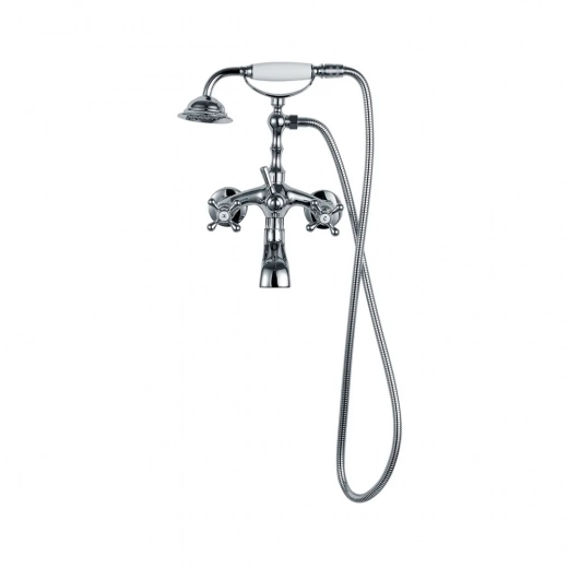 Misturador Duplo Comando de Parede para Banheira Retrô Vintage Itinga Prata