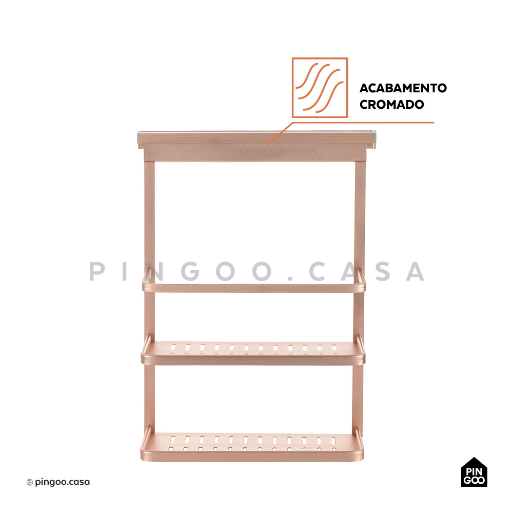 Organizador De Cozinha Suspenso Gourmet Andorinha Dourado Rose